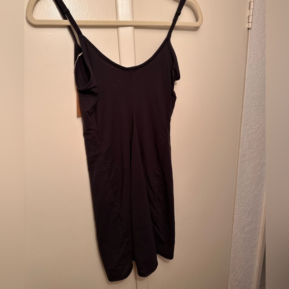 SKIMS Fits Everybody Black Midi Dress Bodycon Slip M NWT - Picture 3 of 4